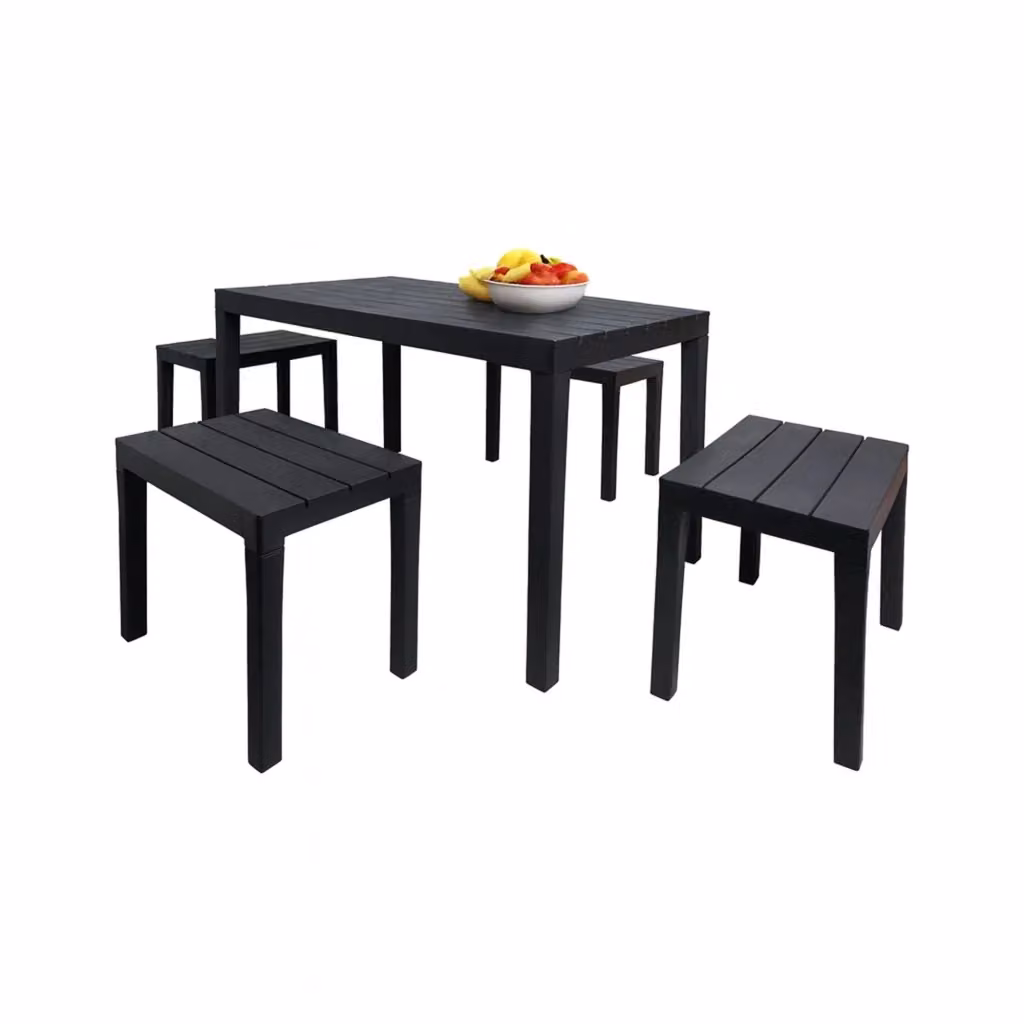 Set Salotto da Esterno DMORA Asta 4 Posti Nero Antracite – 2