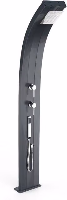 Doccia Solare in Alluminio Dada Arkema Design con Miscelatore e Doccetta Mobile, Colore Antracite, 40 Litri