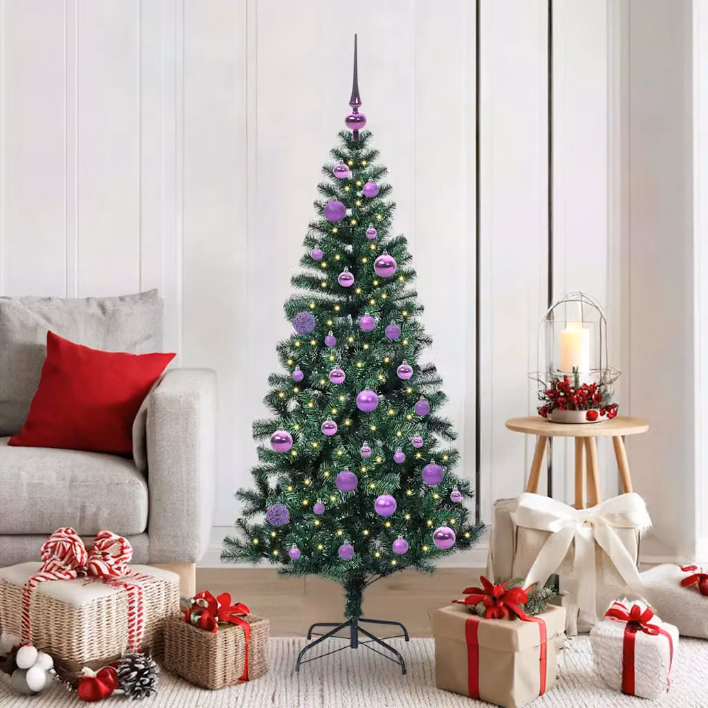 Albero di Natale artificiale vidaXL con luci LED bianco caldo verde Altezza: 150 cm