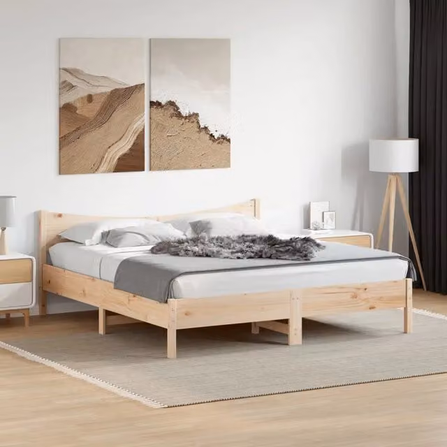 Giroletto senza Materasso-Struttura Letto 180x200 cm in Legno Massello di Pino 864763