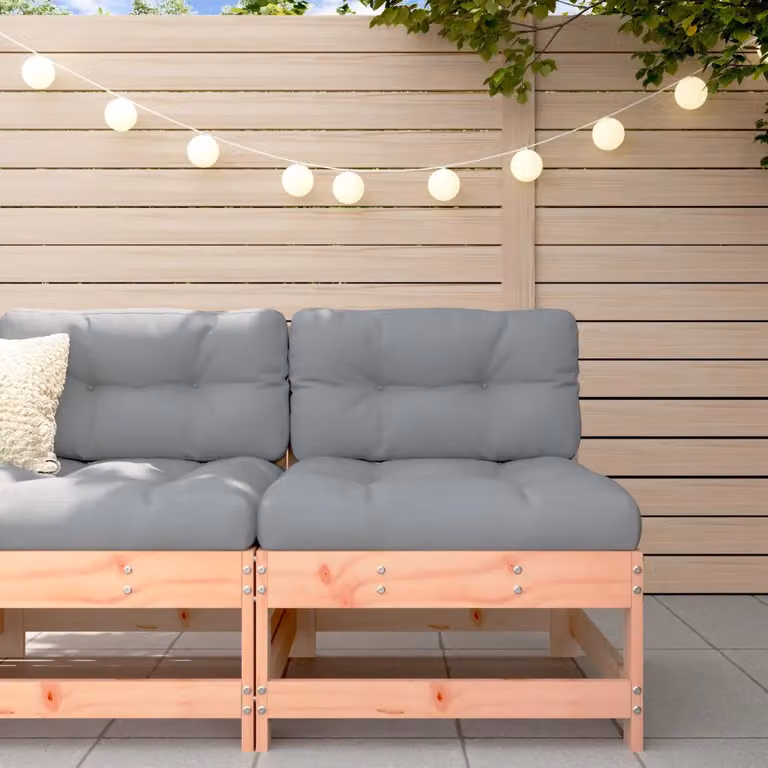 vidaXL Divano Centrale da Giardino in Legno Massello di Douglas, Colore Marrone o Grigio, L/P/H: 70,5 x 62 x 62 cm