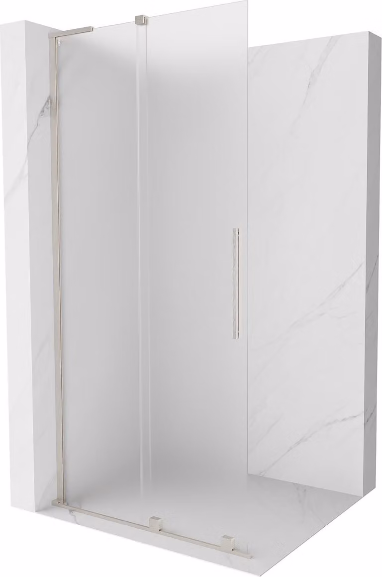 Mexen Velar L Pannello doccia scorrevole Walk-in 100 x 200 cm, brina 8 mm, nichel spazzolato - 871-100-003-33-97