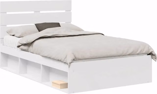 Letto matrimoniale | Letto per adulti | Struttura del letto Bianco 120 x 200 cm Pino massello