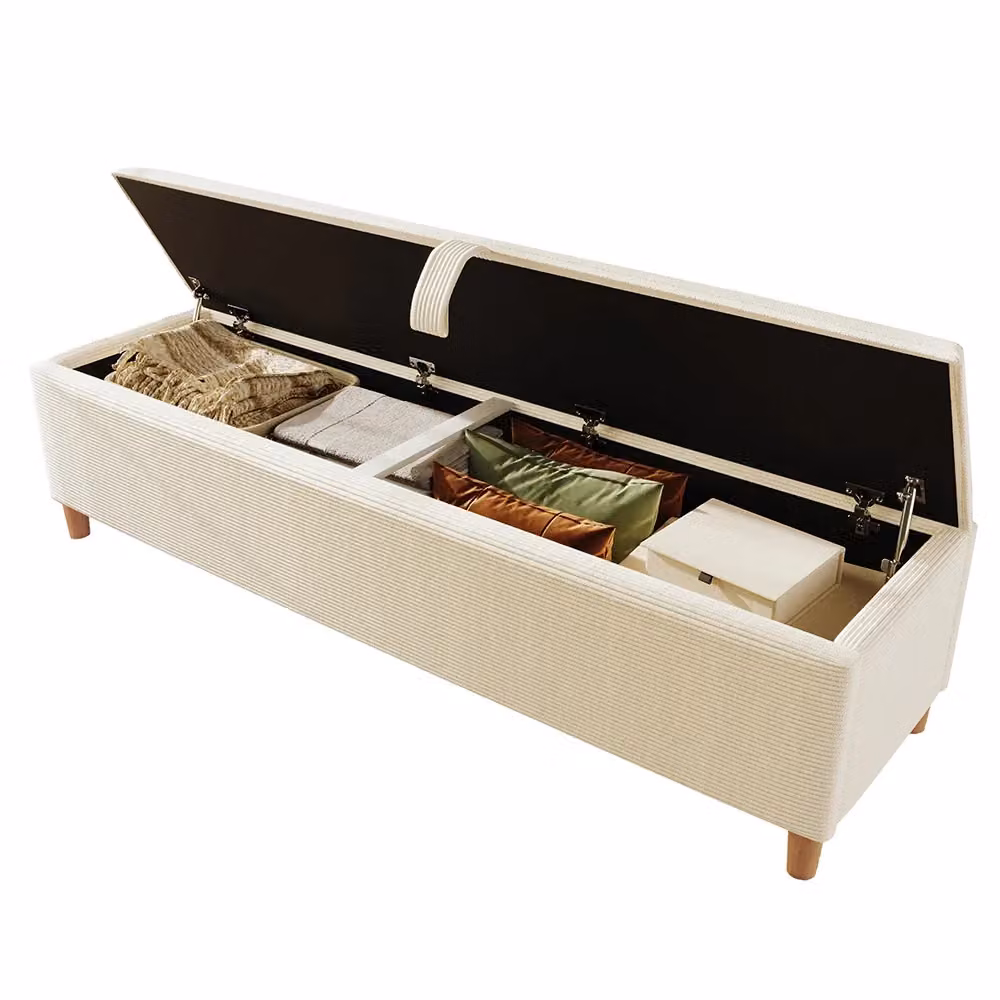 Banquette letto con contenitore Xylo beige in tessuto spigato L: 145 cm, P: 38 cm – 2