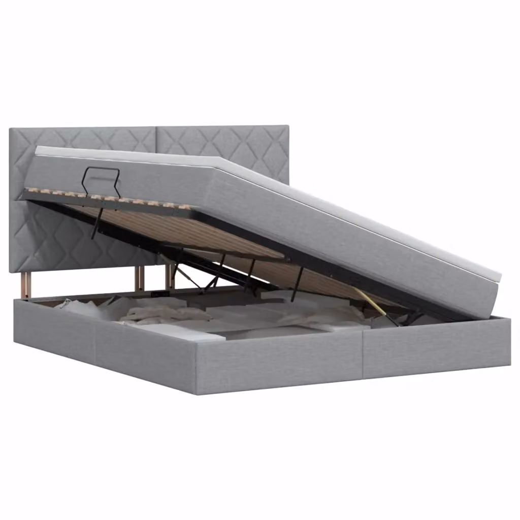 Letto con contenitore e materasso vidaXL Grigio, L/P: 140 x 190 cm – 2