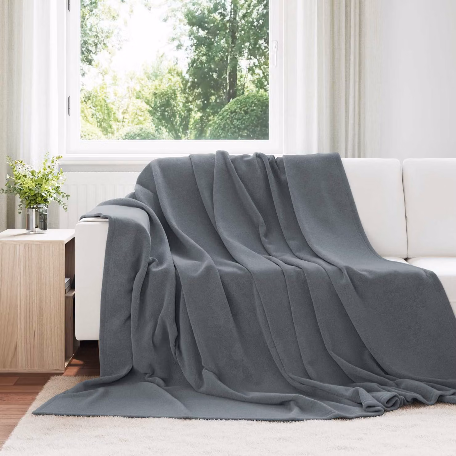 Coperta in pile morbida vidaXL Grigio, L 240 cm x P 270 cm