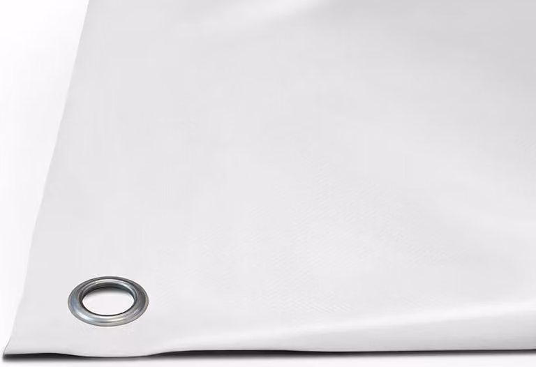 Telone per camion in PVC 900g/m² (3m x 5m, occhielli rotondi da 20 mm, bianco RAL9010) al metro con/senza occhielli Telone per tetti Telone per camion industriali Telone per campeggio Telone di protezione Telone di legno