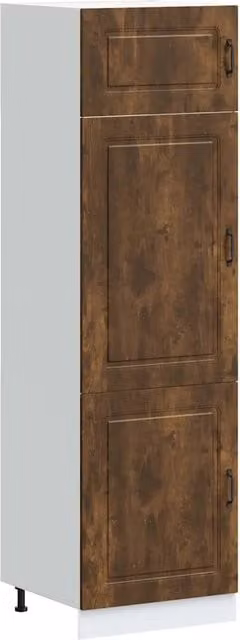 Armadio da cucina grande spazio di archiviazione 60 x 57 x 207 cm con piedini regolabili stile moderno in legno multistrato rovere fumo 02_0050037
