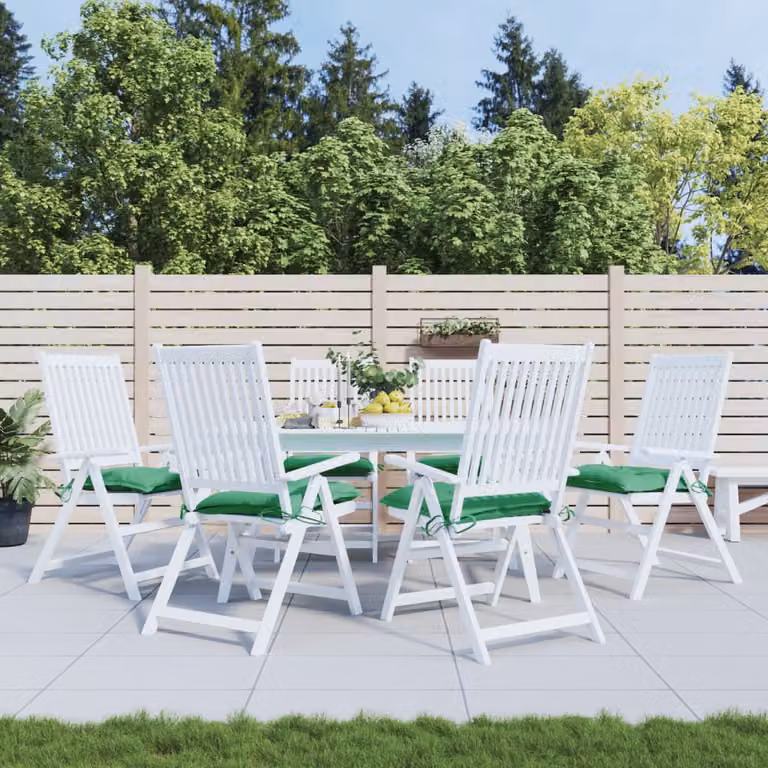 Set di 6 cuscini per sedia vidaXL verdi in tessuto Oxford traspirante e idrorepellente, L 40 cm x P 40 cm x H 7 cm