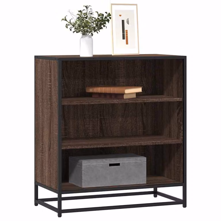 Credenza stile industrial vidaXL in rovere marrone con struttura in metallo e legno, L 68 cm x P 35 cm x H 76 cm