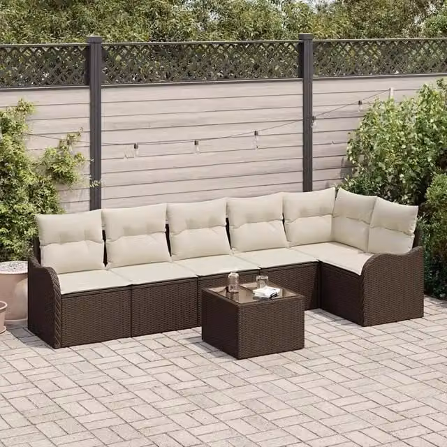 Set Divano da Giardino Marrone polyrattan 3345728