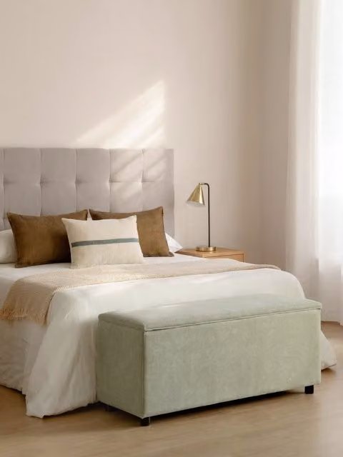 Panca rivestita con contenitore Sense verde e nera Kenay Home