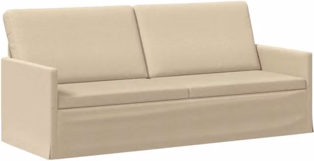 Divano a 3 posti moderno vidaXL in tessuto beige con struttura in metallo L: 190 cm, P: 81 cm, H: 82 cm