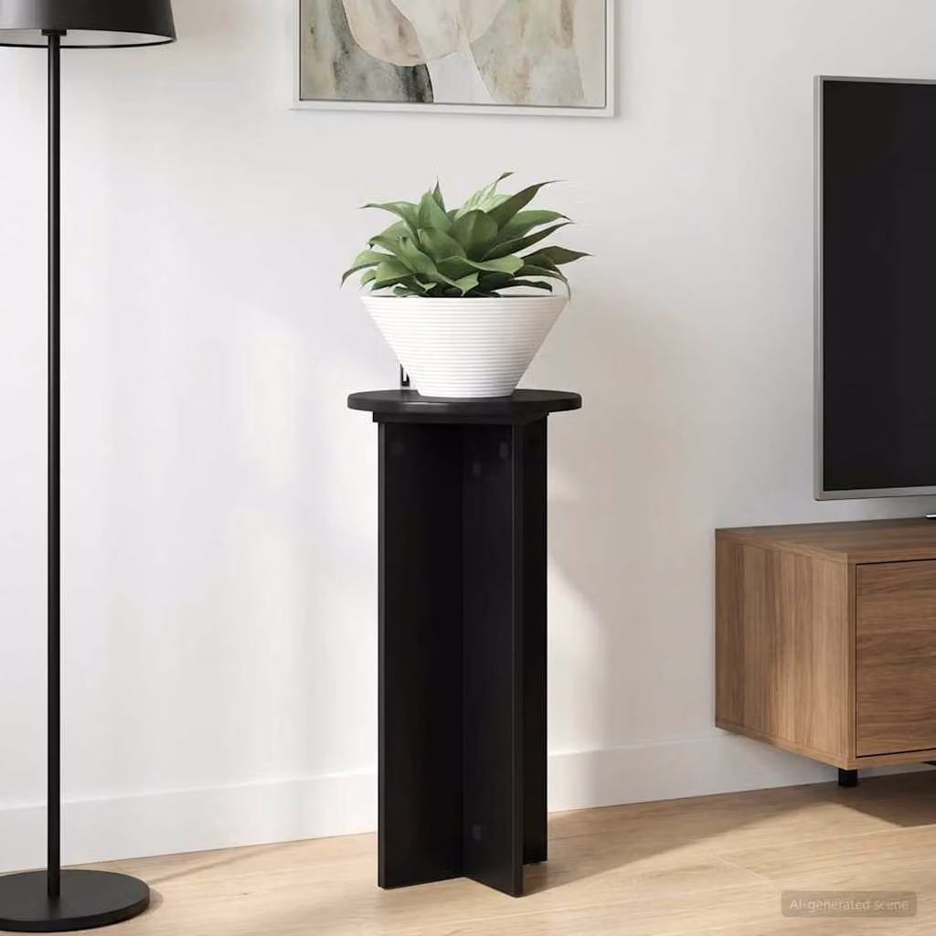 Set di 2 supporti per piante vidaXL in legno MDF nero opaco L/P/H: 29,5 x 29,5 x 60 cm