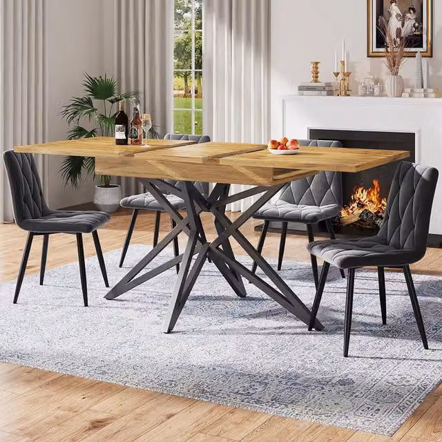 Tavolo allungabile - Xylo - 120-160x80cm noce/marmo gambe stella