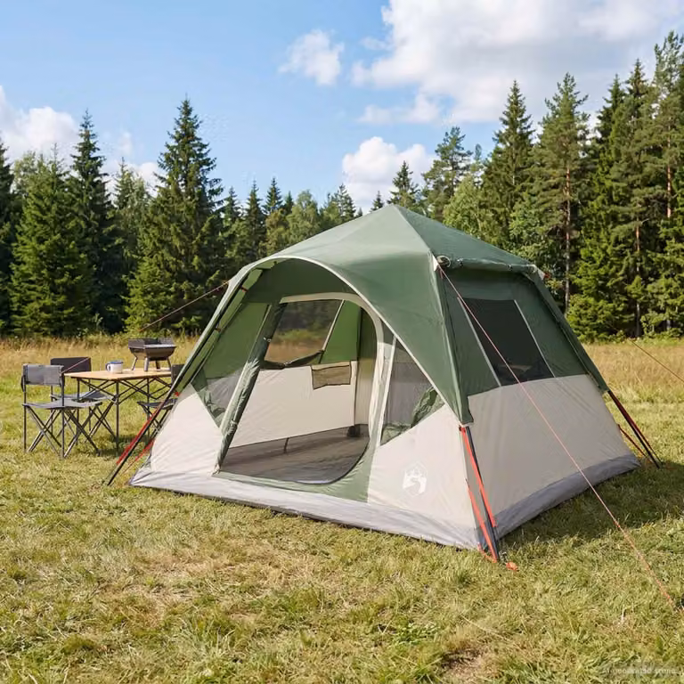 Tenda Istantanea vidaXL Verde in Poliestere e Acciaio L: 305 cm, P: 275 cm, H: 190 cm