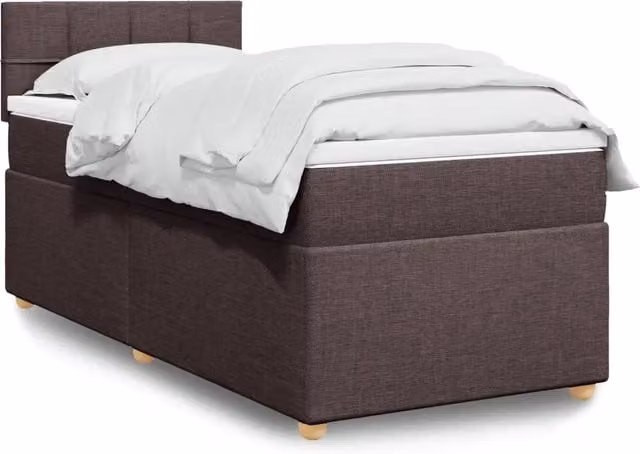 Giroletto a Molle con Materasso Marrone Scuro 100x200cm Tessuto 3286594