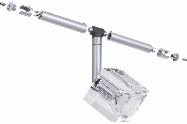 6 x Sistema a cavo e binario Paulmann Spot IceCube 1x35W alogena, incl. portalampada GU4 cromato opaco, 12 V, metallo e vetro