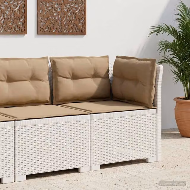 Divano da giardino a 1 posto con cuscini vidaXL in aspetto rattan bianco L: 70 cm, P: 62 cm, H: 62 cm – 1
