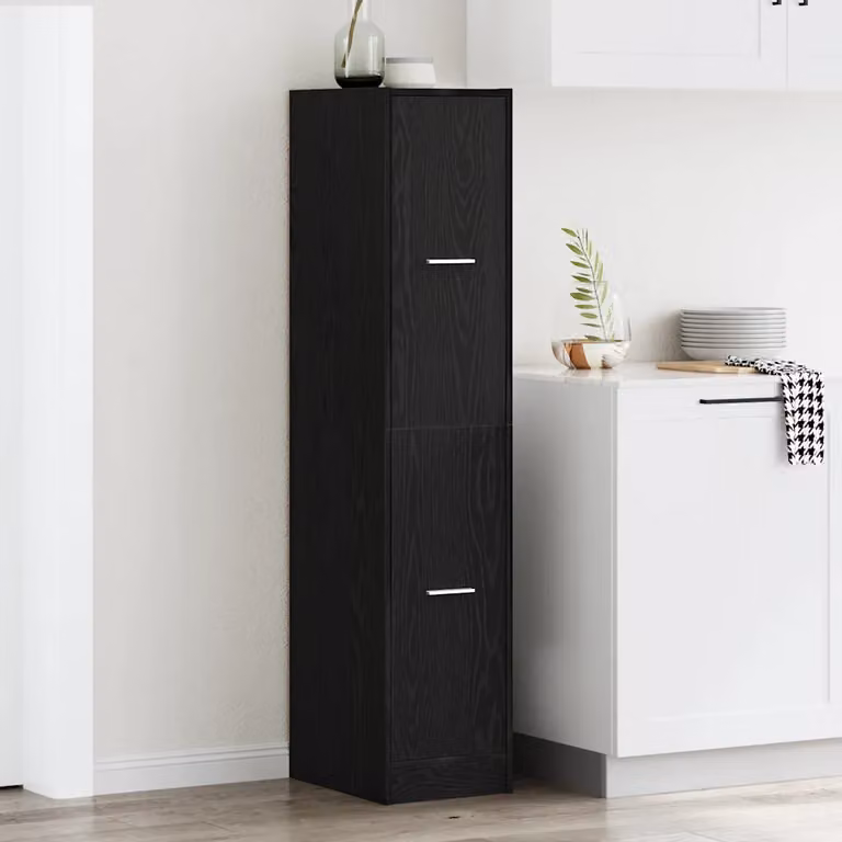 Mobiletto da farmacia a parete vidaXL in MDF nero opaco L/P/H: 30 x 41 x 144,5 cm