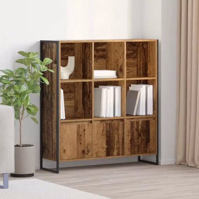 Armadio per libri industrial vidaXL in legno e metallo marrone L 99,5 x P 30 x H 108 cm – 1