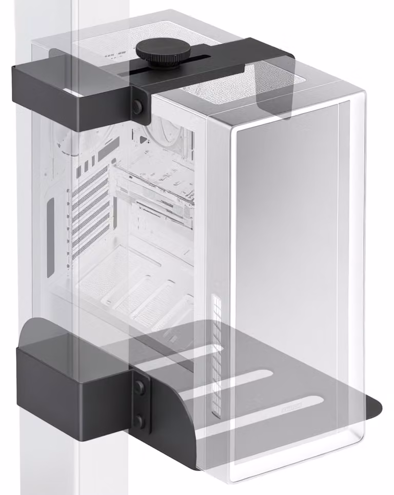 Supporto per PC da fissare sotto la scrivania - Supporto regolabile per PC, larghezza da 15 a 23,5 cm - Acciaio