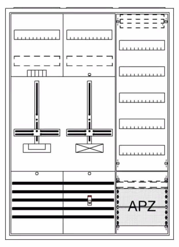 Armadio completo AP3Pkt.A371Z1S1V5A2 - Armadio contatori attrezzato IP31 1100x800mm DA37BC