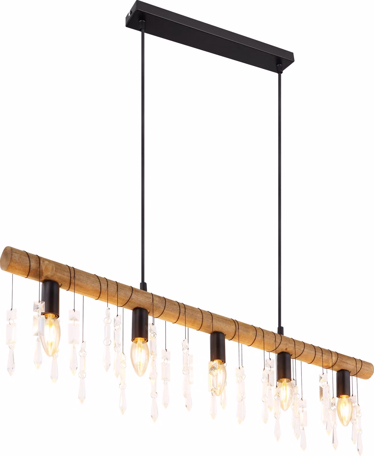 Globo Lighting lampada a sospensione in metallo nero opaco, 5x E14