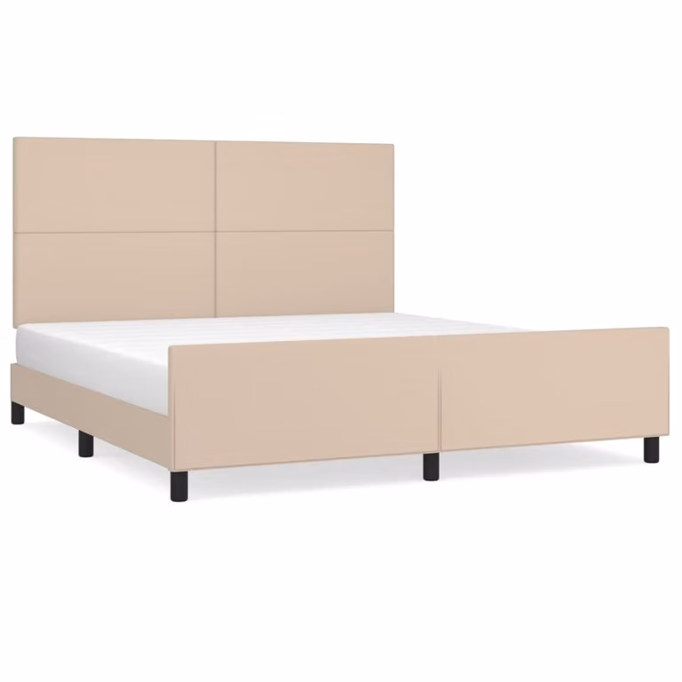 Giroletto con Testiera Cappuccino 160x200 cm in Pelle finta
