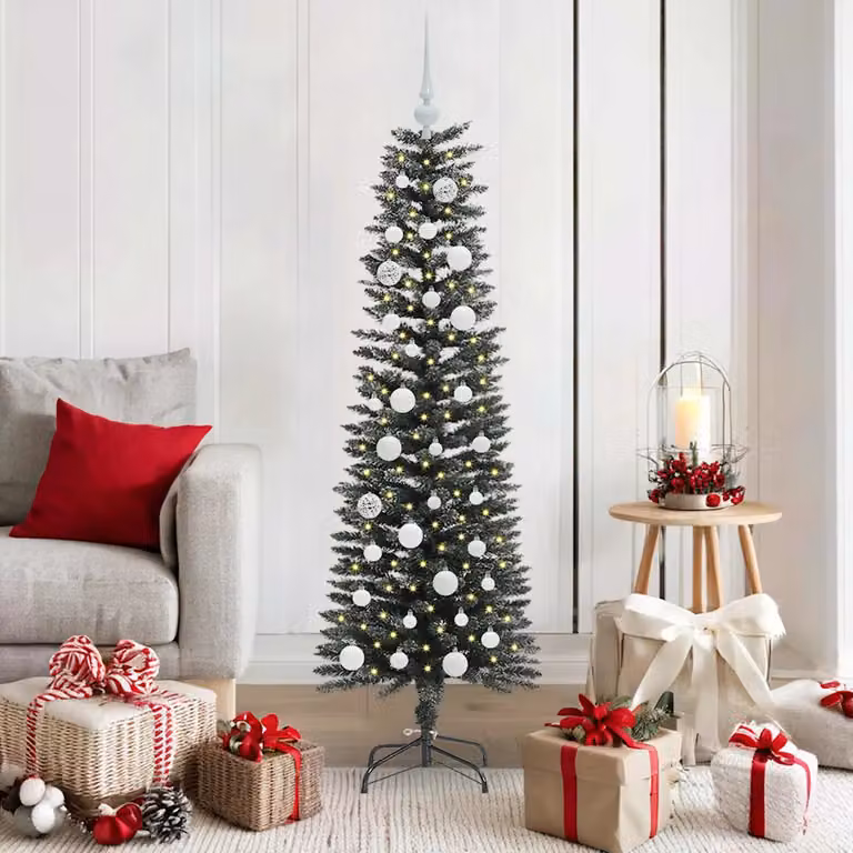Albero di Natale artificiale vidaXL verde con 150 LED luce bianca calda, Altezza: 150 cm