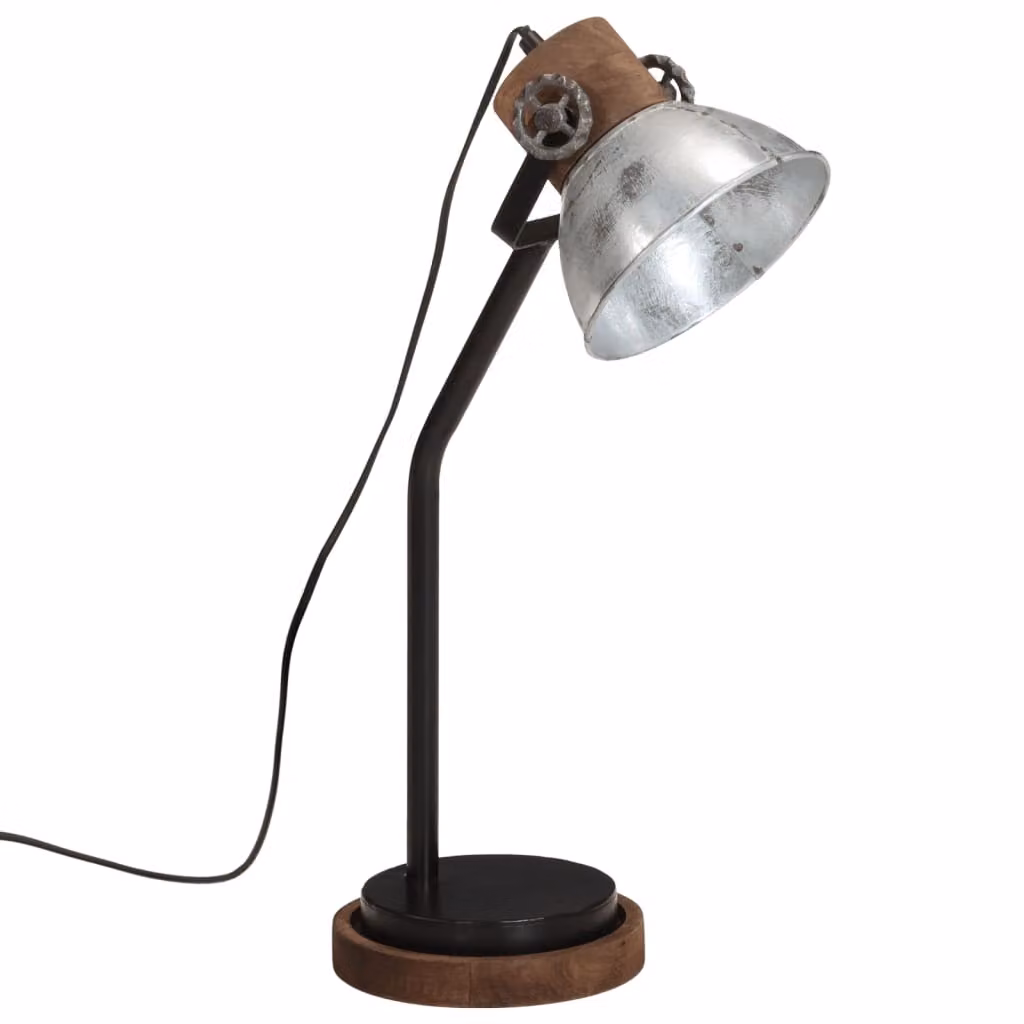 vidaXL Lampada da tavolo 25 W vintage argento 18x18x60 cm E27