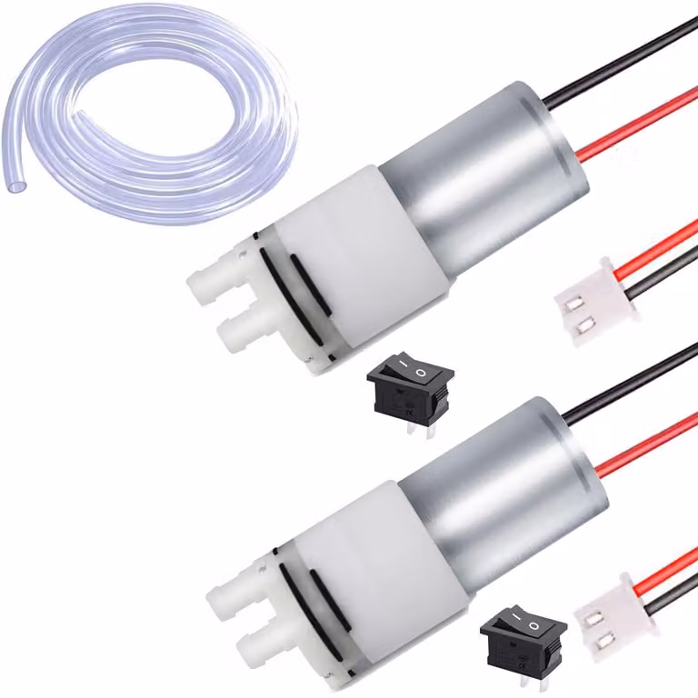 Confezione da 2 mini-pompe per acqua a 12V DC, autoaspiranti, con una portata di 850 ml/min