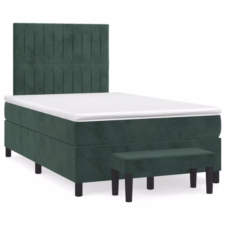 Maison Exclusive - Letto boxspring con materasso verde scuro 120x190 cm velluto