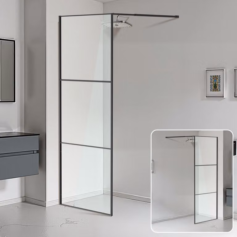 Cabina doccia Izrielar 80X200cm schermo doccia per cabina doccia ESG vetro di sicurezza 5mm nero