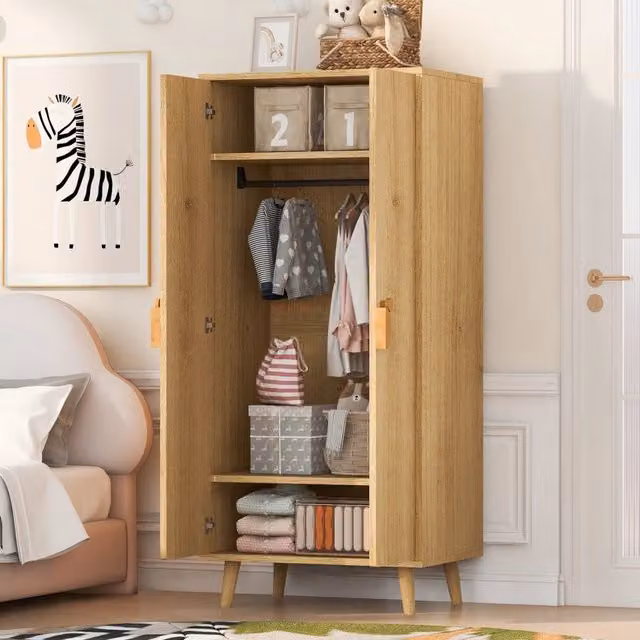 Armadio ¨C Minimal ¨C Legno, 70x55x170 cm, ante, ripiani stoccaggio