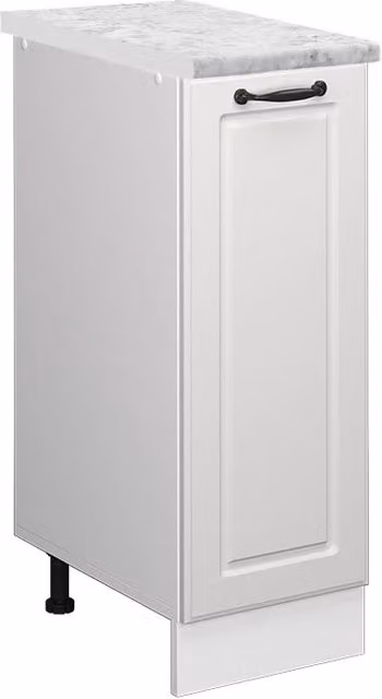 Armadio cucina dispensa alto R-Line Bianco rustico/Bianco 30 cm PL Marmo Vicco