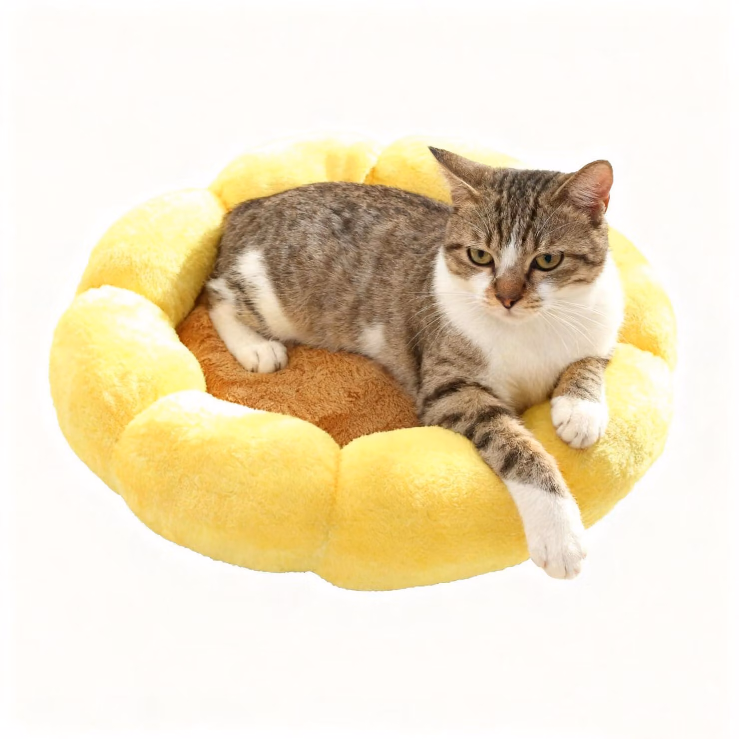 Cuccia per animali domestici a forma di fiore, rotonda, di 40 cm, in peluche e cotone PP, adatta a cani e gatti