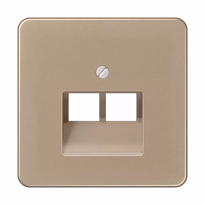 Coperchio Jung per scatole di connessione IAE/UAE 2 x 8 pin, alluminio anodizzato, serie CD, oro-bronzo CD569-2UAGB