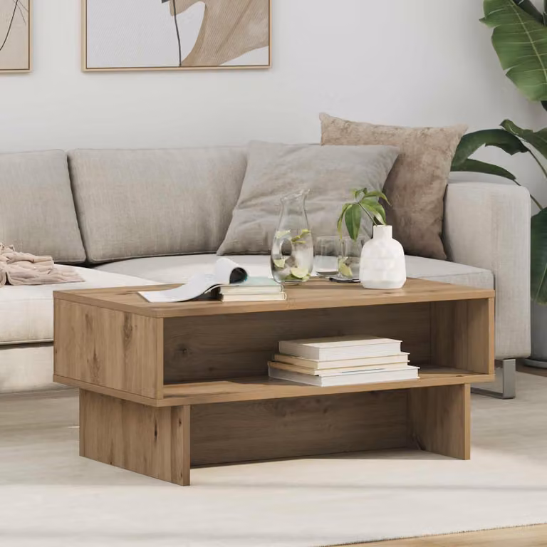 Maison Exclusive - Tavolino Artisan in rovere 80 x 46 x 35 cm Materiale ligneo