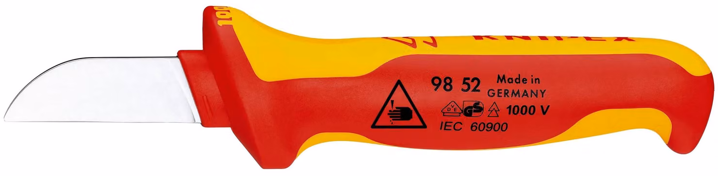 KNIPEX 98 52 SB Coltello per cavi con manico isolante multicomponente,  VDE 190 mm (scheda SB/blister)
