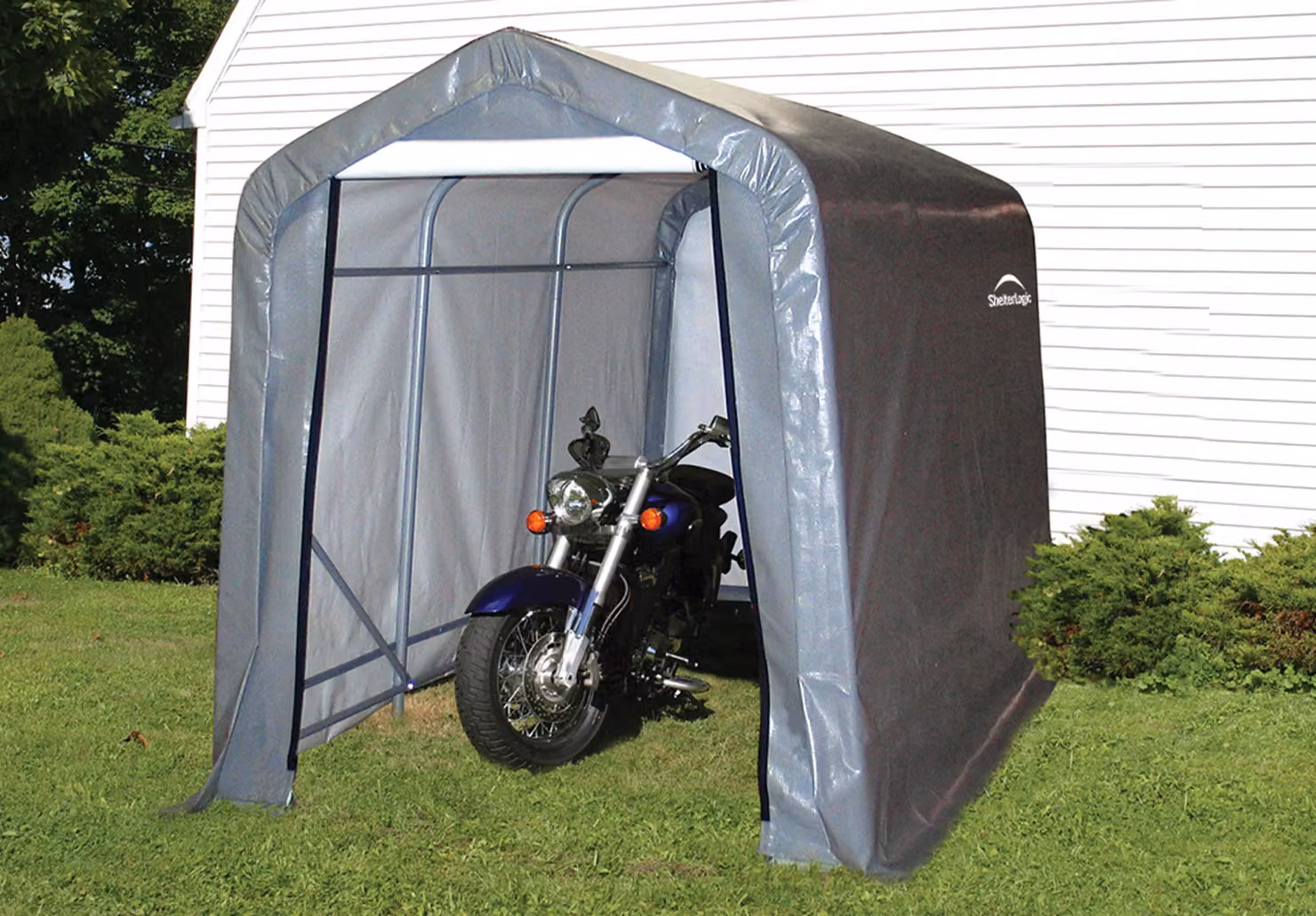 ShelterLogic: Tenda-garage in telo, ripostiglio, grigio, 300x180x200 cm