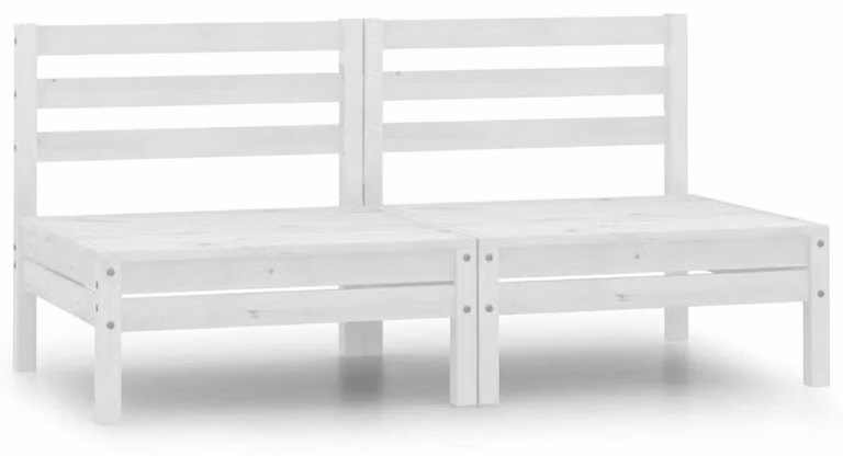 Panca da giardino modulare - Realizzata in legno massello di pino, verniciata di bianco - Larghezza: 63,5 cm