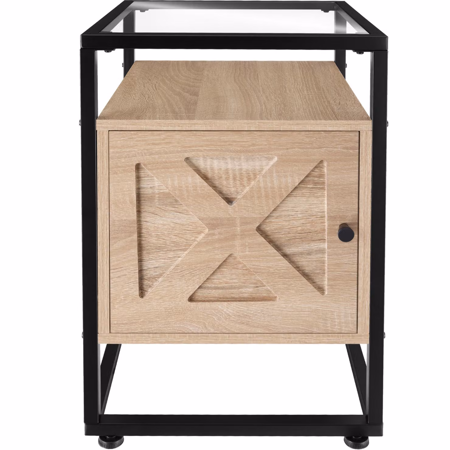 Comodino Kidderminster tectake in stile industriale, rovere Sonoma, L 40 cm x P 43 cm x H 60,5 cm – 2