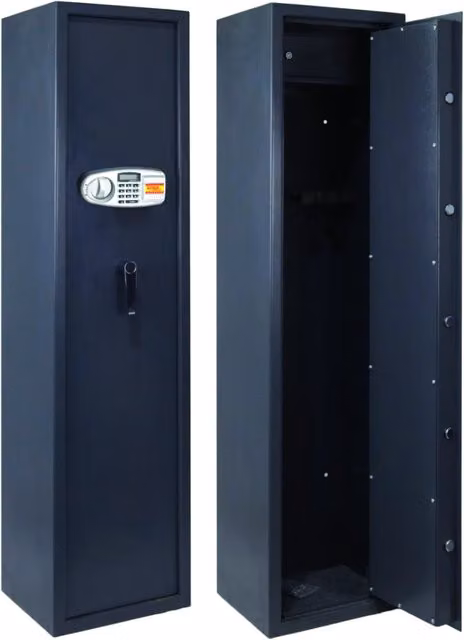Armadio Portafucili Elettronico Top Security Utilia con 7 Posti, Colore Nero, L 40 cm x P 28 cm x H 148 cm