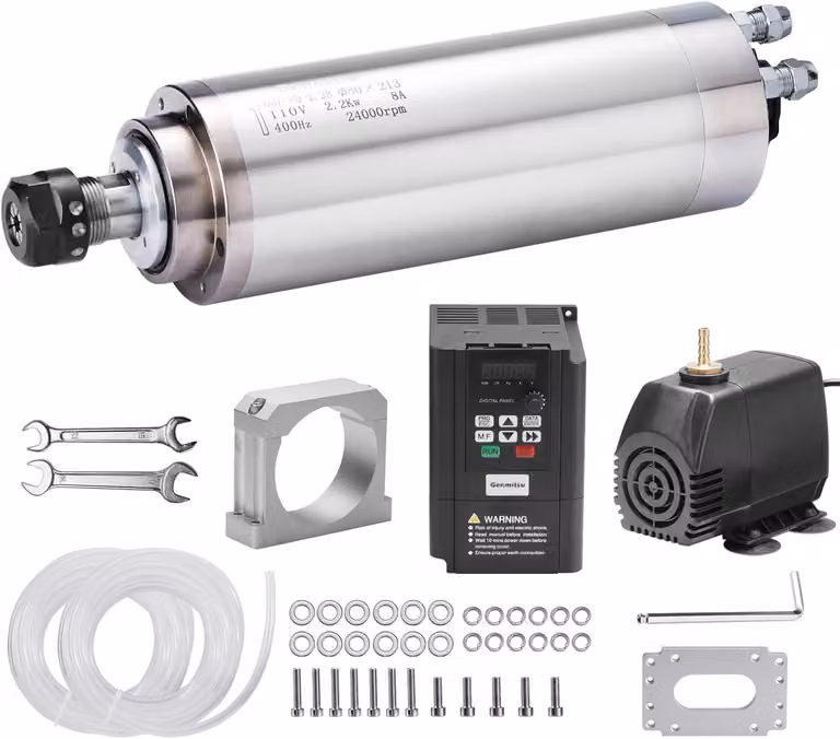 Kit di aggiornamento per mandrino CNC a raffreddamento ad acqua, con motore da 2,2 kW e controllore VFD