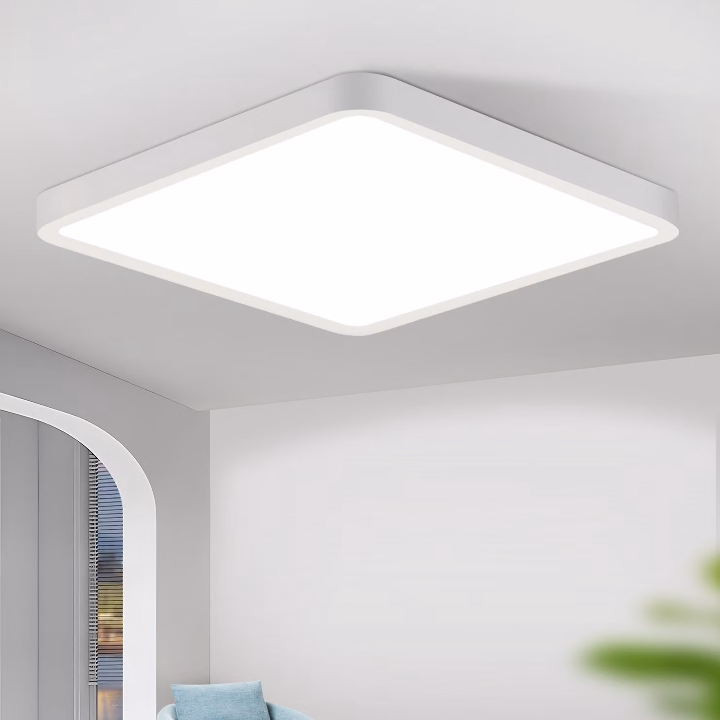 ZMH lampada da soffitto LED plafoniera piatta 23CM lampada da bagno bianco 18W lampada da corridoio illuminazione da soffitto camera da letto 6500K lampada da cucina lampada da bagno angolare