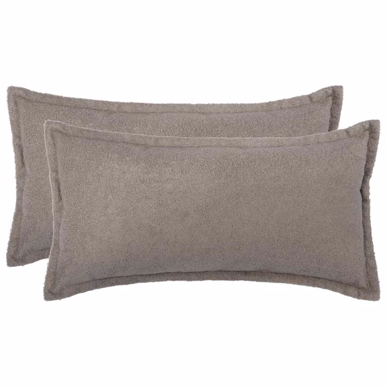 Set di 2 federe vidaXL HOUTEN in tessuto bouclé grigio chiaro, L 80 cm x P 40 cm
