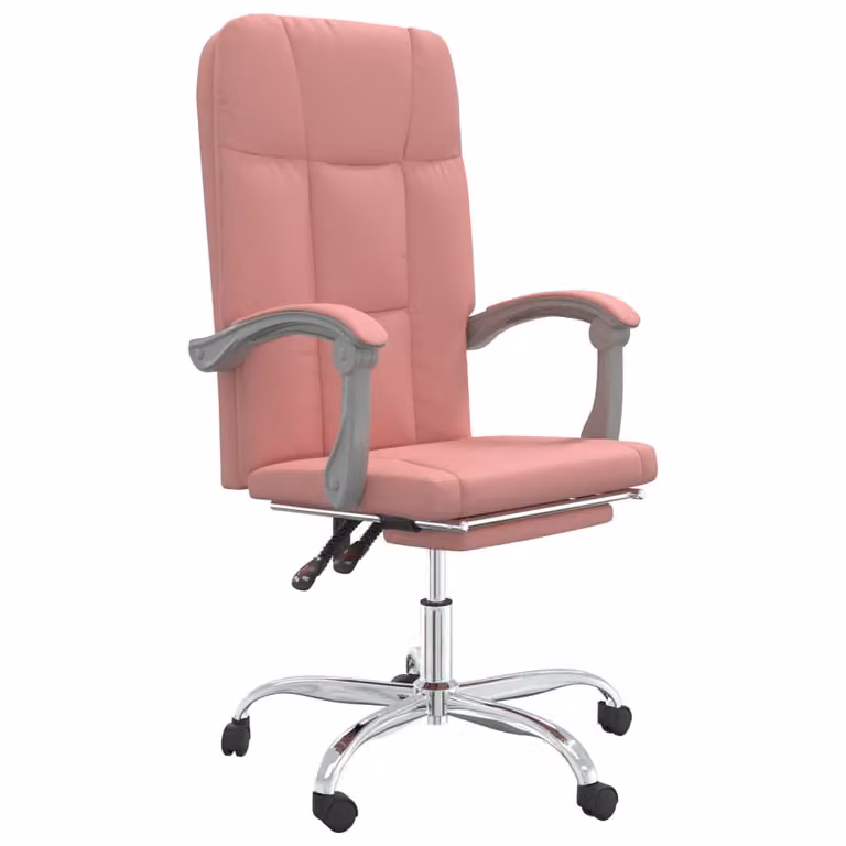 Poltrona da Ufficio Reclinabile Rosa in Pelle finta