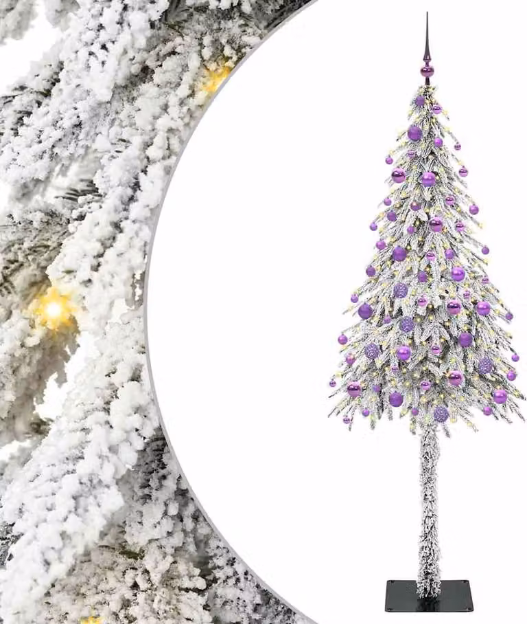 Albero di Natale con 300 LED bianchi da 180 cm in PE e acciaio