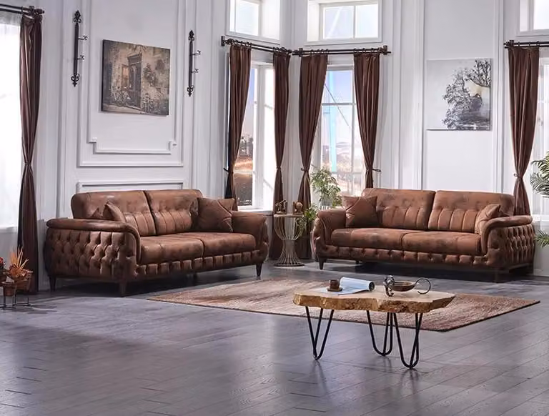 Sofagarnitur 2x Sofa Dreisitzer Couchen Wohnzimmer Modern Design Möbel